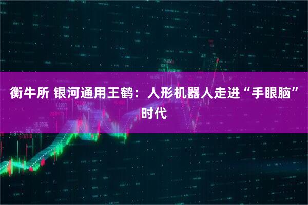 衡牛所 银河通用王鹤：人形机器人走进“手眼脑”时代