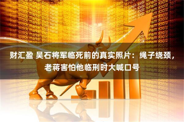 财汇盈 吴石将军临死前的真实照片：绳子绕颈，老蒋害怕他临刑时大喊口号