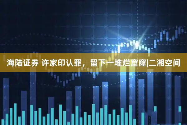 海陆证券 许家印认罪，留下一堆烂窟窿|二湘空间